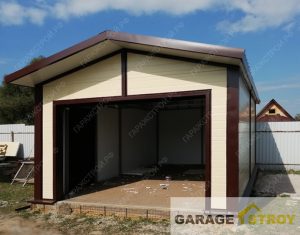 Быстровозводимый гараж из сэндвич панелей 6х4м. вид 3