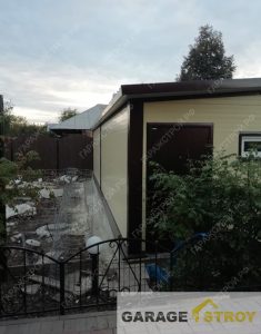 Быстровозводимый гараж на 2 авто с хозблоком 8х12м вид 7