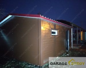 Гараж из сендвич-панелей 100мм на столбчатом фундаменте вид 3