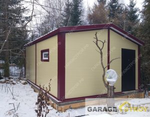 Быстровозводимый гараж 6х4.5м с двускатной кровлей вид 2