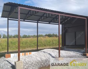 Быстровозводимый гараж 8х4м с навесом 6х4м. вид 2