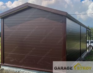 Быстровозводимый гараж 8х4м с навесом 6х4м. вид 7