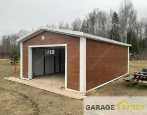 Гараж 7х5м из сэндвич-панелей под дерево вид 2