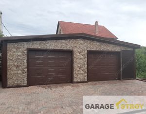 Гараж на 2 авто с хозблоком  и навесом 6,5×8,7м. вид 1