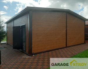 Гараж на 2 машины 8x8x3m под дерево вид 3