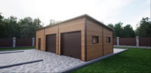 Каркасный гараж на 2 машины с хозблоком